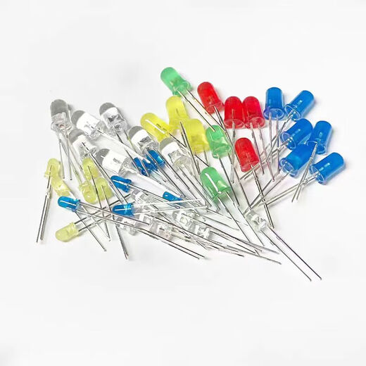 Noran LED small light bulb light-emitting diode 3MM 5 kinds of red, green, yellow, white and blue, 20 pcs each, total 100 pcs (1 pack)