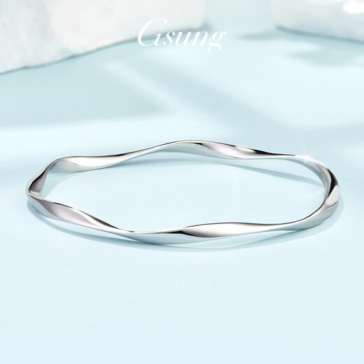 GsunG platinum women's bracelet Möbius ring bracelet new PT950 platinum bracelet women's fashion shiny bracelet PT950 bracelet about 13 grams 54 ring mouth reservation