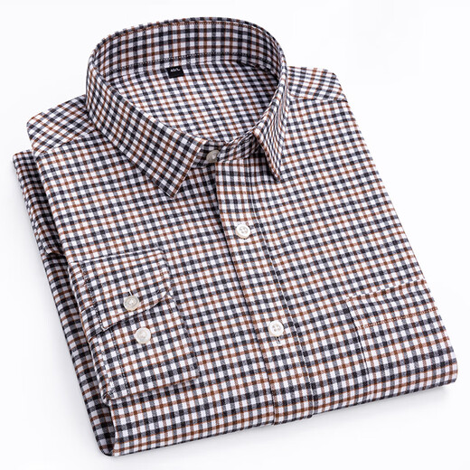 Nobel Paul Plaid Camisa de algodón a cuadros Muebles de manga larga para hombres Negocios informales Jóvenes y camiseta de mediana edad CHACK CM698 2XL