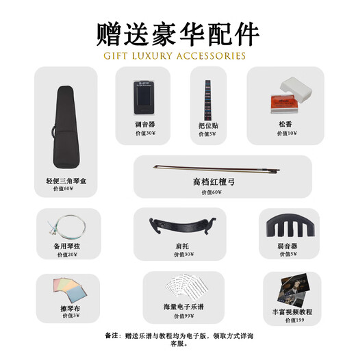 
Dingtas Dingtas A03 solid wood antique violin beginners for children self-taught antique violin 4/4 height 155-220cm