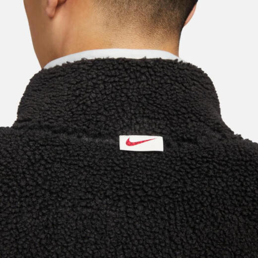 Nike (Nike) Jacket Men's Spring 2025 CNY Dragon Year Limited New Tres-Hook Imitation Lamb Stand Collar Sports Clothing FZ6194-010 Negro L