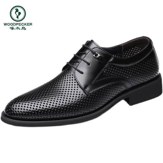 Capa de la cabeza de pájaros carpintería Sandalias de hombres de vaca Summer Summer Genuine Leather Leather Cuero Zapatos de cuero de negocios Altura casual, alaño, zapatos para hombres de Lace-Up para hombres 9928 Sandalias huecas negras 37 plantillas