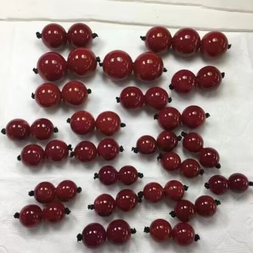 Taijufu Coral Ox Blood Red Blood Red Loose Beads Single Beads Deep Red Natural Multi-Specifications Large Particles DIY Jewelry Seven 18mm 1 Price