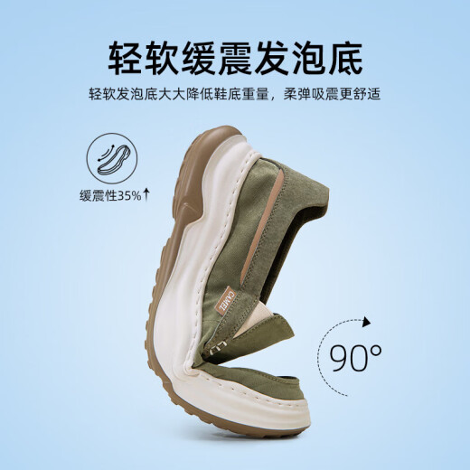 骆驼（CAMEL）男鞋夏季帆布鞋软底套脚运动鞋轻便一脚蹬百搭休闲鞋子男 G14S391175 黑色 41