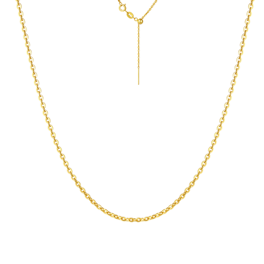 Ting white 18K gold Chopin chain gold pin necklace adjustable color gold box snake bone clavicle chain O chain plain chain 18k upgraded pin type Chopin chain rose gold can 2.58g 48cm