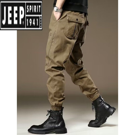 Jeep (Jeep) Herbst Retro American Working Hosen Männer 2024 Neue Herrenhosen Sport Harlen Tie Pants Casual Hosen Männer 818 Modelle (Kamel) regulär 2xl (vorgeschlagen 135-150jin [Jin entspricht 0,5 kg]