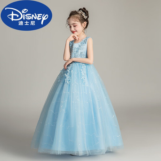 Disney (Disney) Vestido de cumpleaños para niñas Vestido de princesa de alta gama Flores para niños Flores de novia Vestido de boda Piano Ropa de rendimiento BX683 Rosa de camarón 120 cm