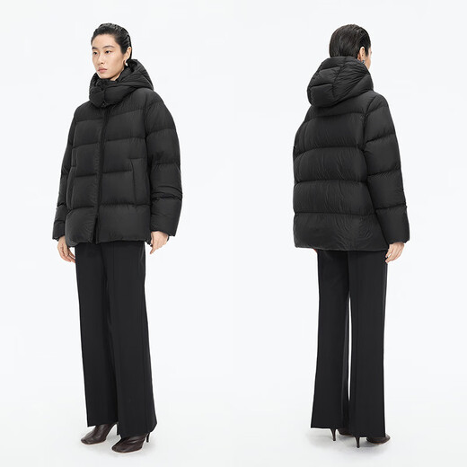 Jiangnan Buyi (JNBY) Bai Yueguang 25 new winter down jacket of the same style in the mall A-type loose side zipper 5X0C10110 001/original black (batch 1) S