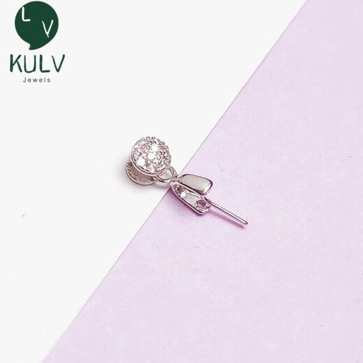 Fat Donglai's same style 18k gold-plated pendant buckle head Buddha Jade Jade Guanyin Lanyard Necklace silver buckle connector, straight hole white gold, 925 silver covered with gold