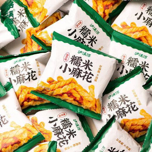 Luxihe glutinous rice small twist seaweed flavor 25g*10 bags pastry cake puffed biscuits peach snacks