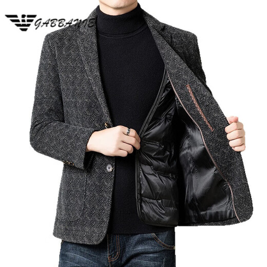 AX Armani Winter Down Suit Men's Trendy Warm Top Removable Down Liner Casual Men's Suit Gray M