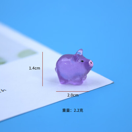 Micro-landscape luminous small ornaments small animals cute pig decoration resin accessories desktop ornaments luminous cute pig 5