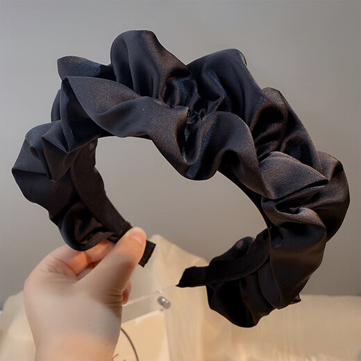 Chimera (CHIMERA) French retro pressed hair hoop high cranium pleated satin face small headband outer hair accessories girl birthday gift