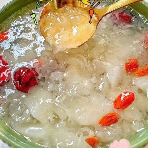 Auténtico nido de pájaro fechas rojas de nido Wolfberry y Tremell se elaboró ​​instantáneamente sin desayuno nutricional hirviendo con nido de pájaro sin azúcar Sopa de hongo blanco [Nido de pájaros Decha roja de Wolfberry y Sopa Tremell] elaborado durante 60 segundos, un paquete de experiencia