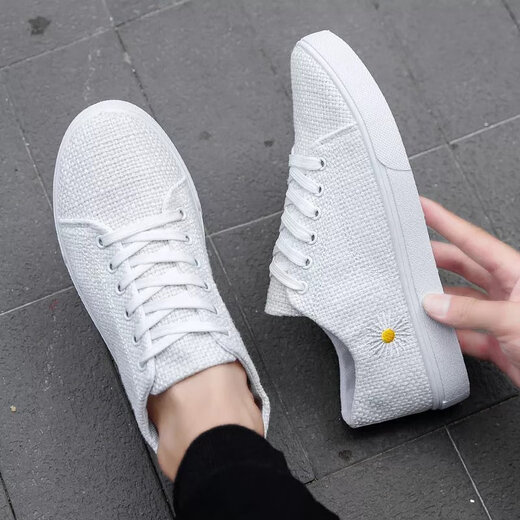 
Changxiang Huili summer shoes men Korean style trendy board shoes canvas shoes men small white shoes old Beijing cloth shoes breathable linen shoes men A1816 beige yellow linen 39
