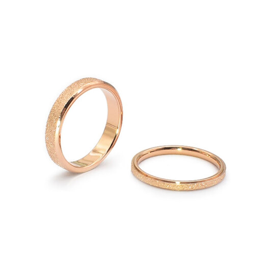 DL 1998 Fat Donglai same style 18K gold frosted ring for women AU750 rose gold men and women couple tail ring color gold pair ring free 2MM rose gold frosted ring No. 7 is equivalent to No. 14 and No. 15