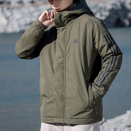 阿迪达斯（adidas）棉服男装女装 2025春季新款保暖情侣连帽防风外套运动服棉衣棉袄 IV9230/岩层橄榄绿 2XL 185
