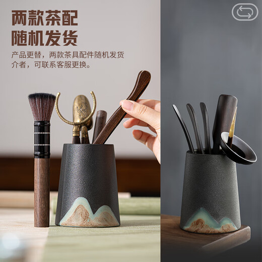 Su's ceramic tea set accessories tea ceremony hand-painted six gentlemen solid wood tea clip cup clip
