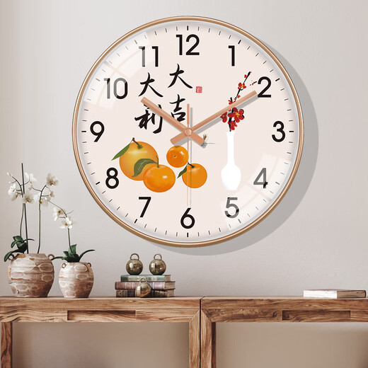 Innovation Peng Innovation Chinois Watch Clock Room Room tout est bon pour la maison silencieuse avec un calendrier simple Mur d'horloge électronique moderne A673 Black [mouvement silencieux] 8 pouces (diamètre 20 cm) Small
