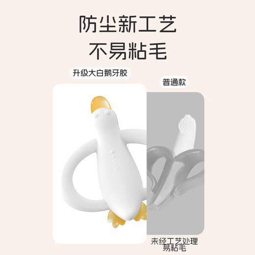 Dr. Ma's Baby Teether and Molar Stick for 4 months and above, Small Mushroom Teething Glue for Baby Small Month Old, White Goose