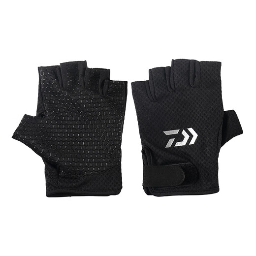 Zailou's new lure gloves, sweat-absorbent and quick-drying fishing gloves, mesh breathable, 35-finger sports gloves, one size fits all, 3-finger black, exposed