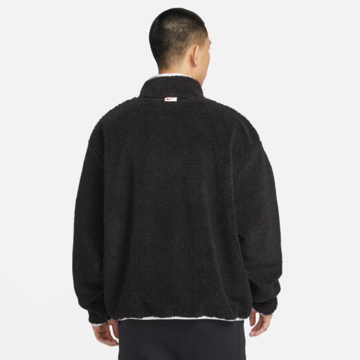 Nike (Nike) Jacket Men's Spring 2025 CNY Dragon Year Limited New Tres-Hook Imitation Lamb Stand Collar Sports Clothing FZ6194-010 Negro L