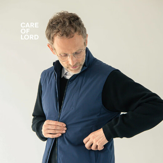 CARE OF LORD Navigator Series Gold Label Primaloft Men's Stand Collar Cotton Clothes Stand Collar Vest Vest 8519 Textured Navy 2XL