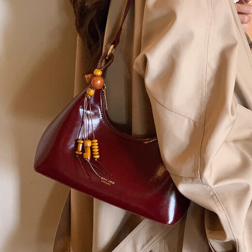 南风Chio2nd赫本晚宴腋下包2025新款红色手提包包女款通勤单肩斜挎包 樱桃红
