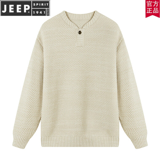 JEEP SPIRIT autumn and winter men's long-sleeved lazy Henry collar sweater sweater warm thickened youth retro cotton sweater top sweater Mituo S 165