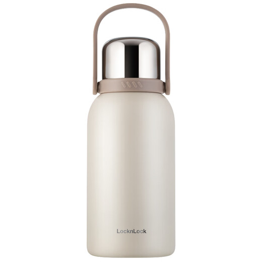 LOCK&LOCK large-capacity stainless steel thermal kettle, thermal and cold kettle, outdoor travel sports kettle with handle 1.3L white