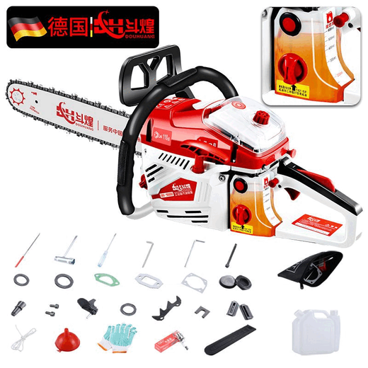 Douhuang German chain saw 20-inch gasoline saw logging saw two-stroke high-power electric saw household woodworking chain saw 9800 2 imported chains + original engine oil