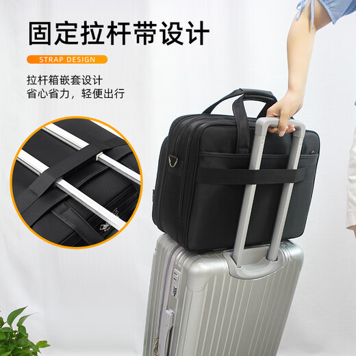 Yajie business briefcase men's canvas laptop bag large capacity Oxford document business office work crossbody business trip medium bag 15.6 inches