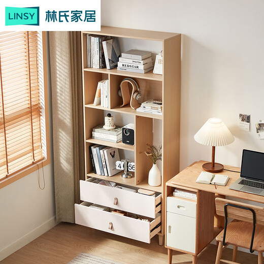Lin's home bookcase Nordic bookshelf floor-standing wall storage cabinet storage cabinet MQ4X-A 0.8m bookcase