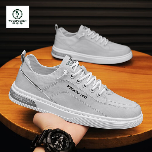 
Woodpecker board shoes men's shoes men's casual shoes men's 2025 new spring and autumn summer ice silk canvas shoes spring and autumn sports shoes khaki 42
