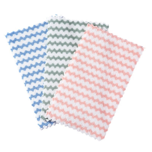 Rag kitchen housework cleaning towel dishcloth household dishwashing towel not easy to stain oil dishcloth 1 piece random color