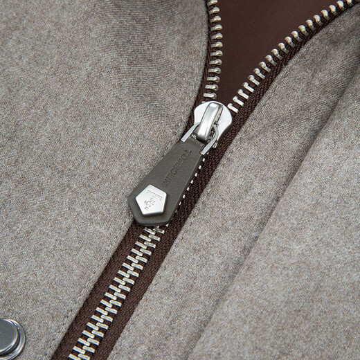 Dongbolini Men's Autumn and Winter New Wool Parka Windbreaker Removable Hat Casual Jacket Brown M 48