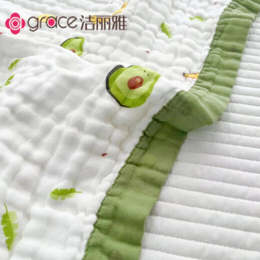 Jie Liya (grace) summer baby outing blanket thin baby gauze cotton towel quilt stroller cover blanket nap summer cool quilt ten-layer yellow deer 110*150