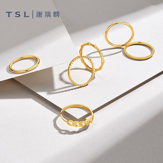 Xie Ruilin (TSL) gold ring 5G craft honeycomb ring ring YS507 15 rings (about 1.7g)