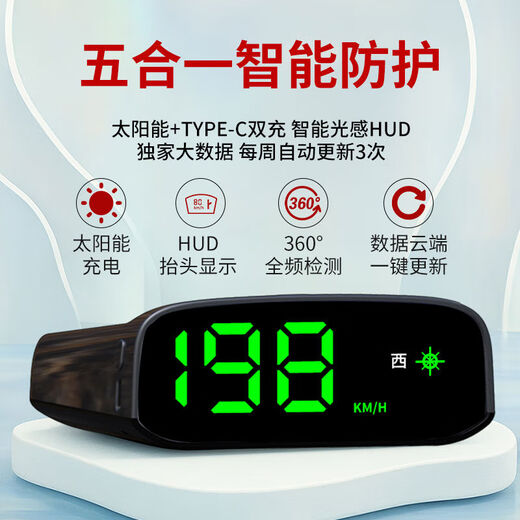 2025 New Electronic Dog Wireless Radar Speed Measurement Driving Colorful HUD Display Driving Safety Early Warning Device 2025 Solar Wireless Safety Early Warning Device