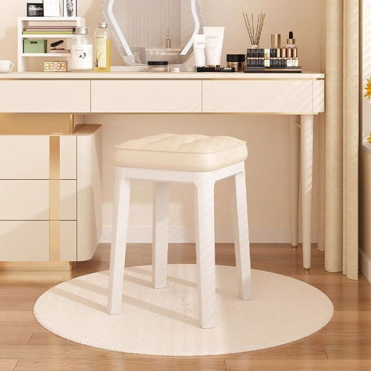 Jiyunmao home makeup stool light luxury dressing stool girls bedroom dressing table stool internet celebrity plastic manicure chair black leg green high elastic soft bag + free silent non-slip pad high elastic sponge soft bag