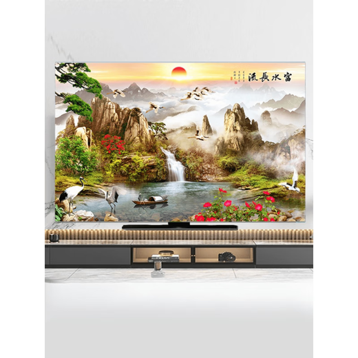 CLCEY电视罩防尘罩2024新款电视机罩套55英寸挂式台式曲面通用电视机防 B1449海豚意境 40-43英寸(102*65cm)