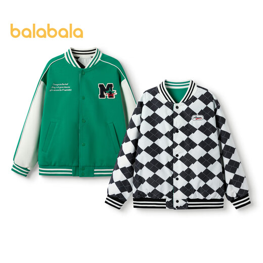 BALABALA -Kinderkleidung Jungen, mittel- und große Kinder Frühling und Herbst, Kinder lässige Kleidung, beide Seiten, lose Baseballuniformen 202323105104