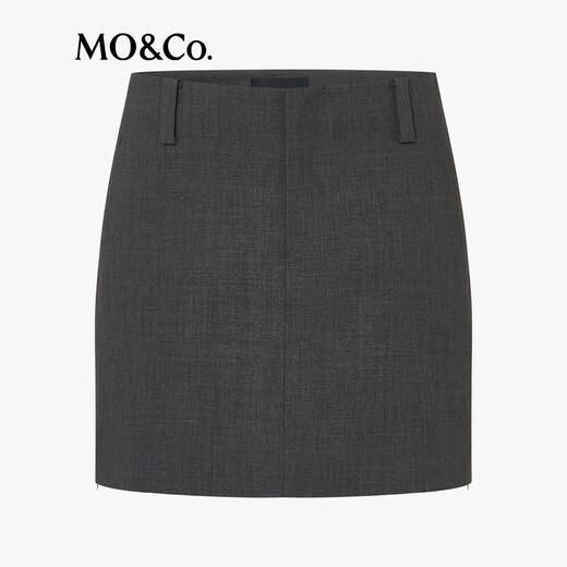 MO&Co. Shorts Spring Deconstructed Zipper Slit Skirt Two-Wear High Waist A-Line Crisp MBE1SOT001 Dark Floral Gray L /170