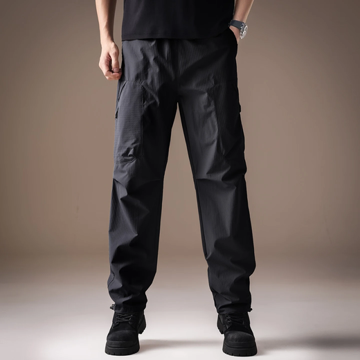 JEEP SPIRIT high-end American outdoor waterproof jacket men's autumn new workwear casual quick-drying sports logging straight trousers obsidian black regular style XL suitable for 150-170Jin Jin equals 0.5 kg