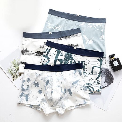 Antarctic men's underwear men's boxer briefs mid-waist men's breathable shorts boys boxer briefs cotton underwear 4 pieces XL