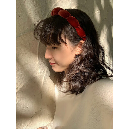 Tagi. Velvet twisted retro silk headband velvet high skull multi-color essential autumn and winter headband hair accessories retro green