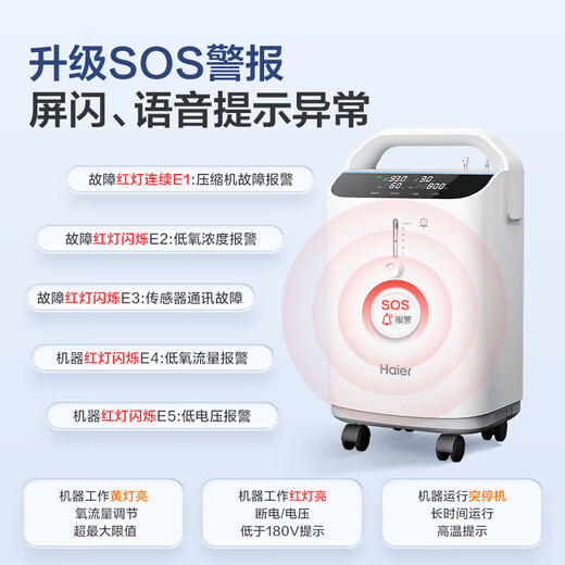 Haier 3L liter medical oxygen concentrator household oxygen machine for the elderly and pregnant women all-in-one oxygen machine light sound belt atomization 301W
