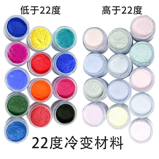 变色油墨温感22度低温粉注塑布料冷变粉diy手工饰品遇冰水显色冷颜料 H1422 天空蓝