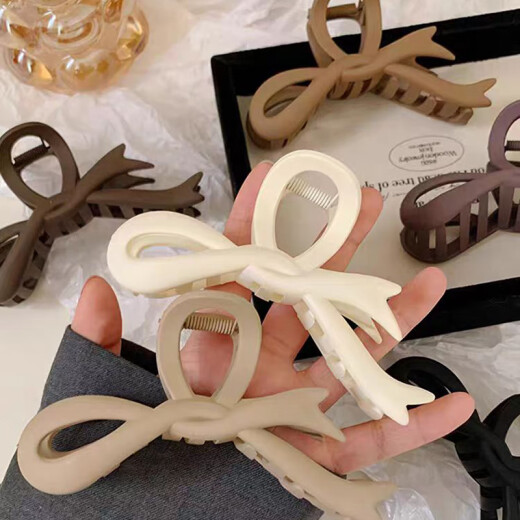 Hongyun's new shark clip hair clip for women, simple and high-end spring hair clip on the back of the head, large hair clip, headwear, large butterfly coffee color clip [large size] F041