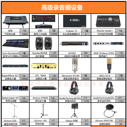Piaoting professional studio-level complete set of recording equipment, music production, film and television dubbing, consultation and customization, equipment consultation and customization